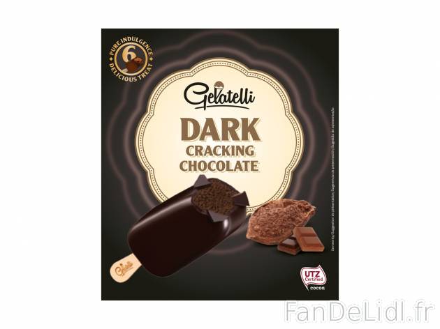 6 bâtonnets chocolat noir , le prix 2.49 €  
-  Inédit chez Lidl