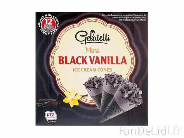 12 mini cônes Black Vanilla , le prix 2.29 €