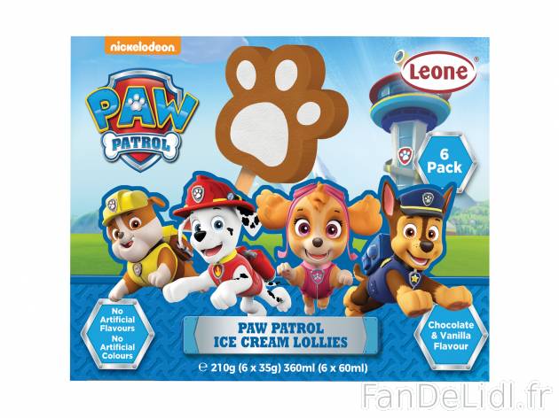 Glace Pat&apos; Patrouilles® ou Pepa Pig® , le prix 1.99 €  
-  Inédit chez Lidl