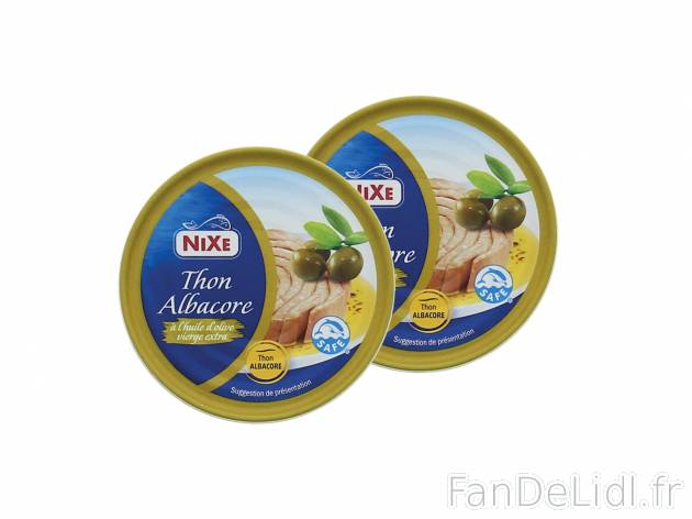 Thon albacore à l’huile d’olive1 , le prix 1.19 &#8364; 
- Les 2 paquets ...