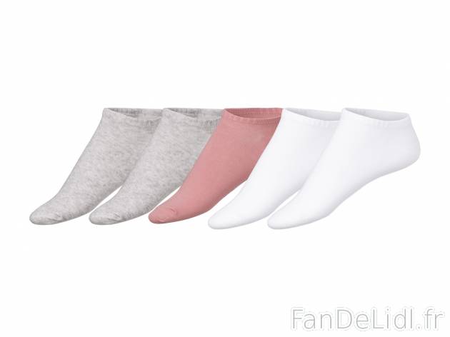 Socquettes femme bio , le prix 2.99 € 
- Ex. 76 % coton, 22 % polyamide et 2 ...
