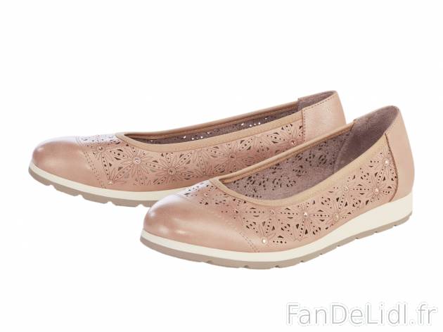 Ballerines femme , le prix 11.99 € 
- Ex. dessus synthétique ou synthétique ...
