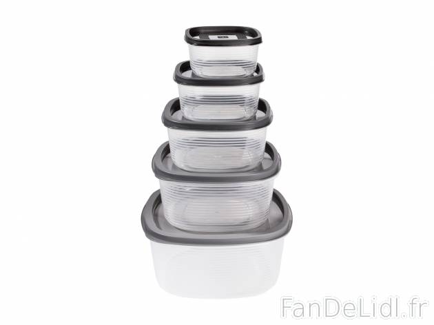 Boîtes de conservation , le prix 3.99 € 
- Set de 5 : env. 235 ml, env. 390 ...
