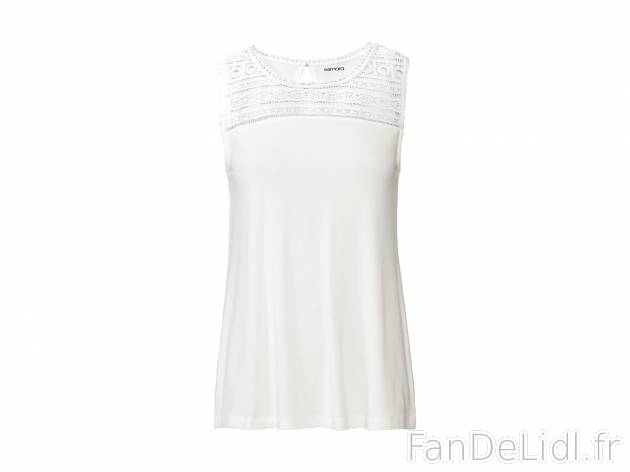 Débardeur Esmara, le prix 4.99 € 
- Ex. 95 % viscose (LENZING™ ECOVERO™) ...