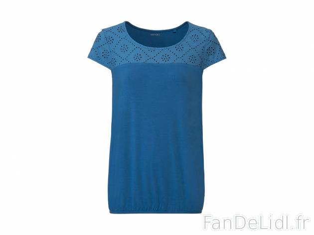 T-shirt , le prix 5.99 € 
- Ex. 95 % viscose (LENZING™ ECOVERO™) et 5 % élasthanne ...