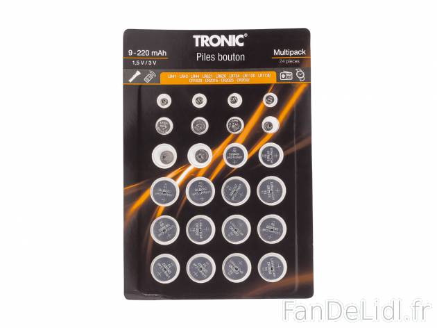 Piles bouton , le prix 2.49 € 
- Pour les montres, les radios, les lampes de ...