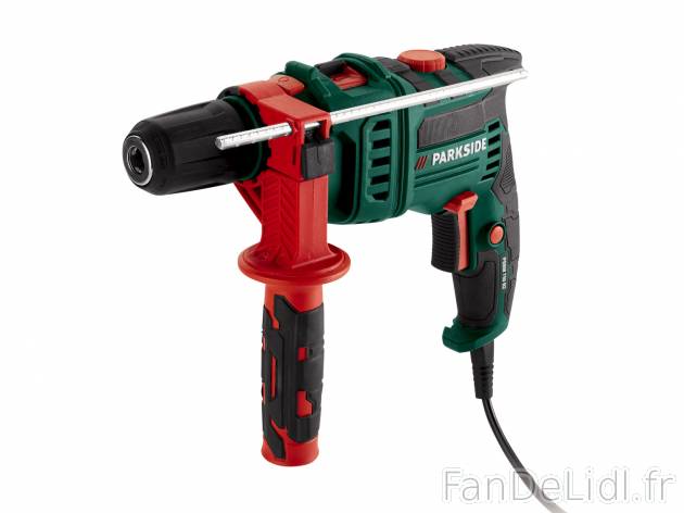 Perceuse à percussion , le prix 21.99 € 
- 750 W
- Vitesse de rotation réglable ...