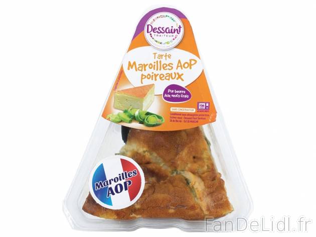 Tarte au Maroilles AOP et poireaux , prezzo 1.99 € per 180 g, 1 kg = 11,06 € ...