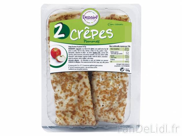2 crêpes garnies , prezzo 0.99 € per 130/150 g au choix, 1 kg = 7,62 € EUR. ...