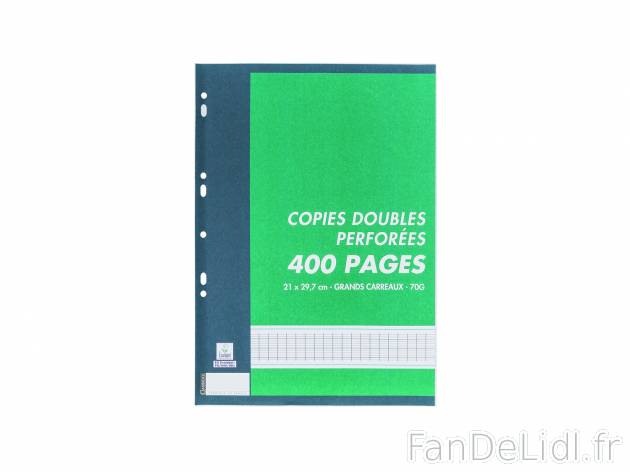 Feuilles simples ou copies doubles perforées , le prix 1.49 &#8364;  
-  400 pages
