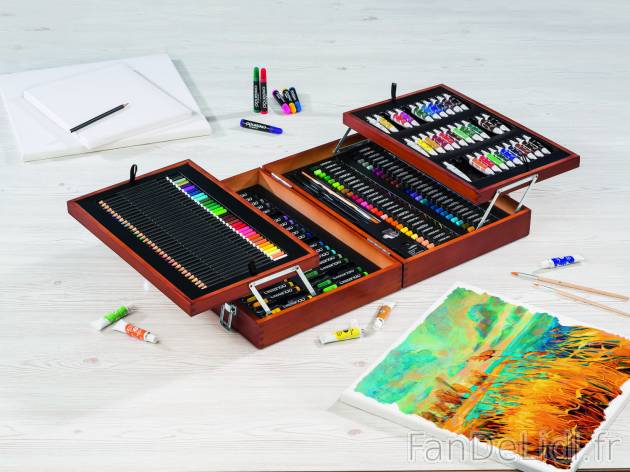 Coffret à dessin et peinture 174 pièces , le prix 39.99 &#8364; 
- 4 pinceaux
- ...