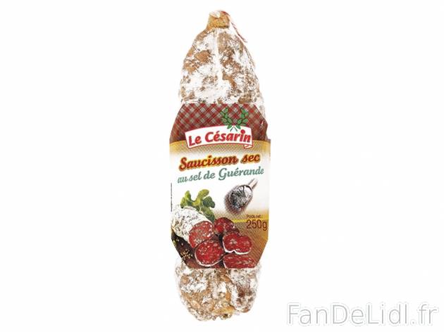 Saucisson sec au sel de Guérande , prezzo 2.69 € per 250 g, 1 kg = 10,76 € ...
