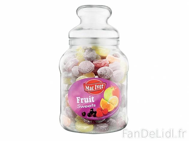 Bonbons aux fruits , prezzo 4.99 € 1 kg 
-      Bonbonnière en verre !