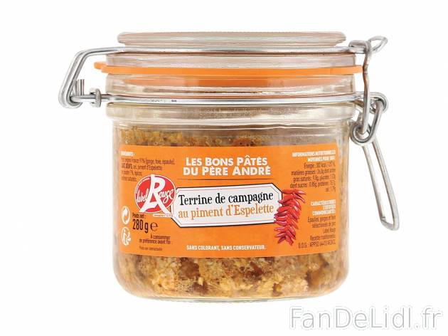 Terrine de campagne au piment d’Espelette Label Rouge1 , prezzo 2.49 € per 280 ...
