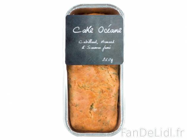 Cake océane1 , prezzo 3.19 € per 260 g 
- Composé de cabillaud, homard et saumon ...