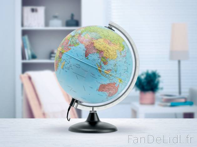 Globe jour/nuit , le prix 19.99 € 
- Ø env. 25 cm
- Éteint : carte politique ...