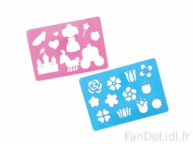 Set de pochoirs à dessin , le prix 2.99 € 
- 6 pochoirs avec de nombreux motifs ...