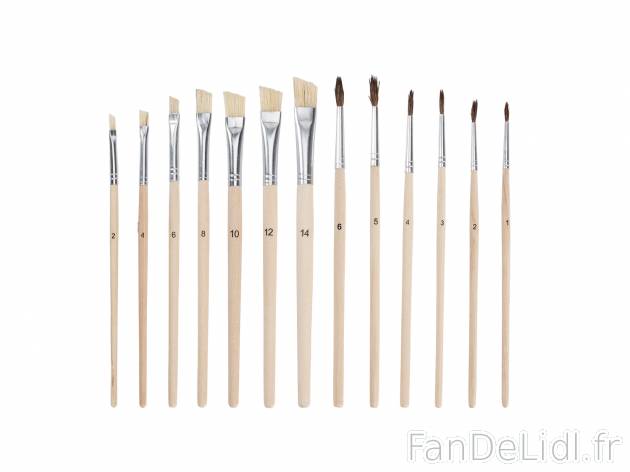 Set de pinceaux , le prix 1.49 € 
- Set de pinceaux mixtes (set de 13)
- Autres ...