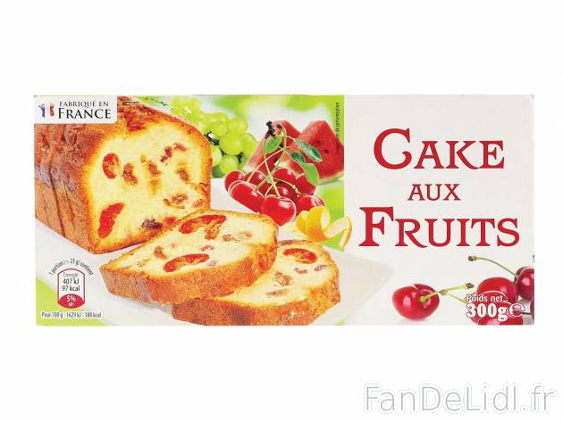 Cake aux fruits1 , prezzo 1.29 € per 300 g 
    