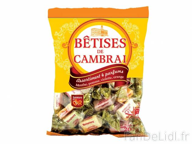 Bêtises de Cambrai1 , prezzo 1.49 € per 200 g 
- Assortiment de 4 parfums : ...