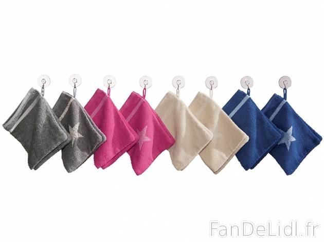 2 gants de toilette éponge , prezzo 1.39 € per Le lot au choix 
- 100 % coton ...