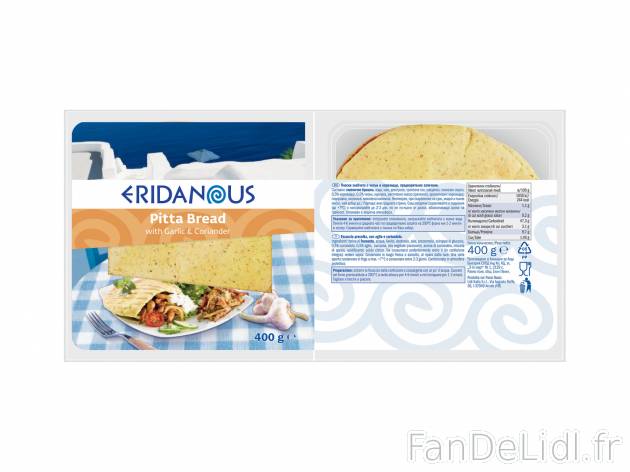 Petits pains pita ail et coriandre1 , le prix 1.29 €