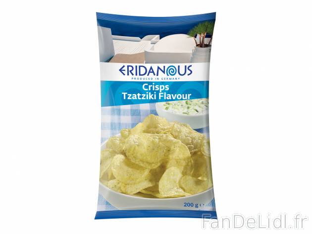 Chips1 , le prix 0.99 €  
-  Au choix : goût tzatziki ou gyros