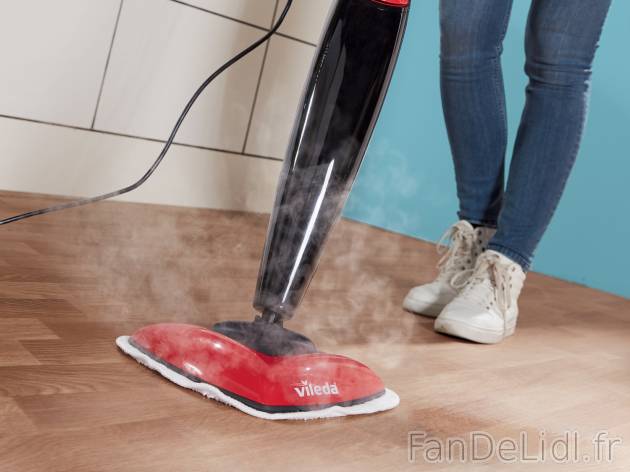 Balai vapeur Vileda, le prix 59.99 € 
- 1 550 W
- Prêt en 15 secondes
- Nettoyez ...