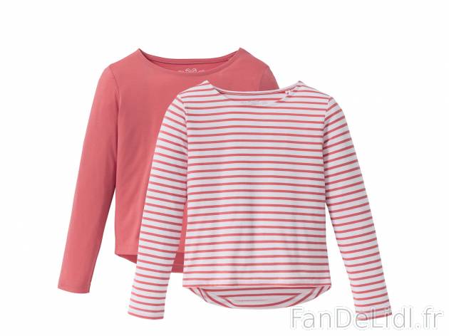 T-shirts à manches longues fille en coton bio Lupilu, le prix 5.99 € 
- Ex. ...