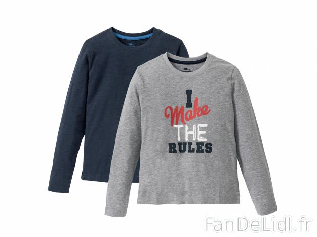 T-shirts à manches longues garçon en coton bio , le prix 5.99 € 
- 100 % coton ...