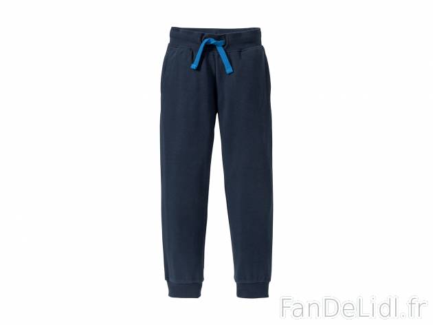 Pantalon molletonné garçon en coton bio , le prix 5.99 € 
- Ex. 82 % coton ...