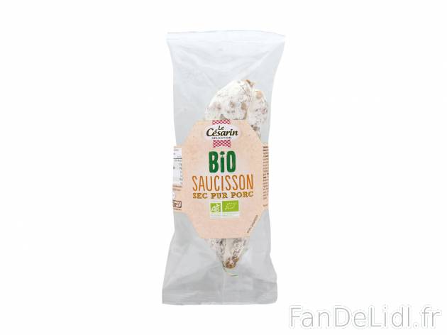 Saucisson sec Bio1 , le prix 3.65 €