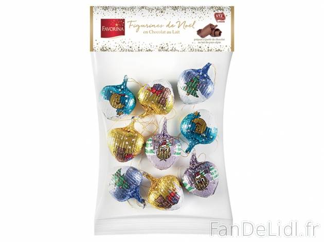 Figurines de Noël , prezzo 0.99 € per 100 g, 1 kg = 9,90 € EUR. 
- Au chocolat ...
