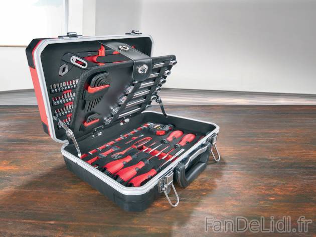 Mallette à outilsPowerfix Profi , le prix 64.99 € 
- 102 pièces
- 5 embouts ...