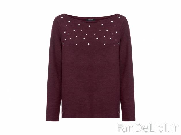 Pull , le prix 7.99 € 
- Ex. 55 % polyester, 42 % viscose (LENZING™ ECOVERO™) ...