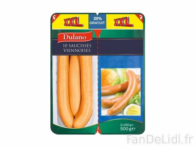 10 saucisses viennoises , prezzo 2.65 € per 500 g 
- 400 g +100 g GRATUITS soit ...