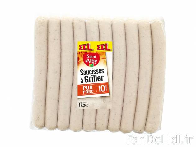 10 saucisses à griller1 , prezzo 3.99 € per Le paquet de 1 kg 
    