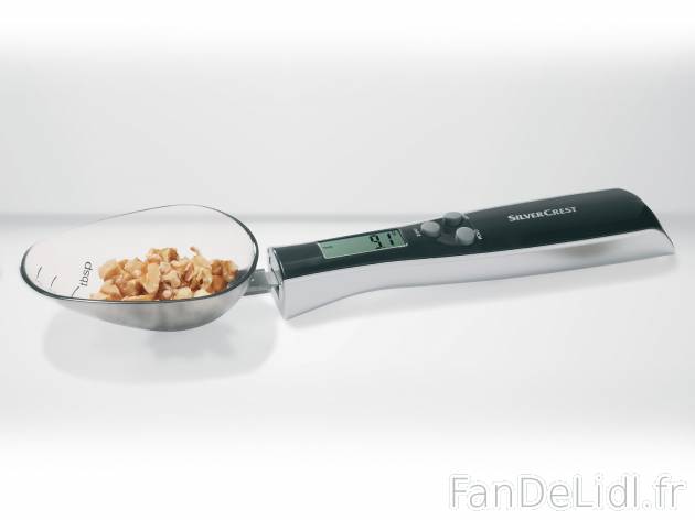 Cuillère balance digitale , le prix 7.99 € 
- Fonction addition des pesées ...