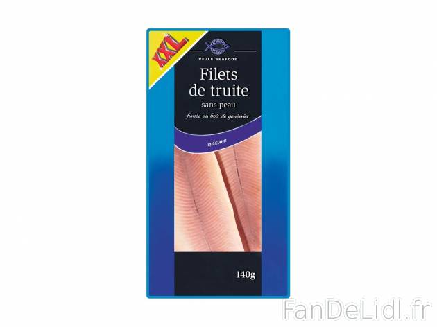 Filets de truite fumée1 , prezzo 2.49 € per 140 g 
- Truite arc-en ciel
- Fumée ...