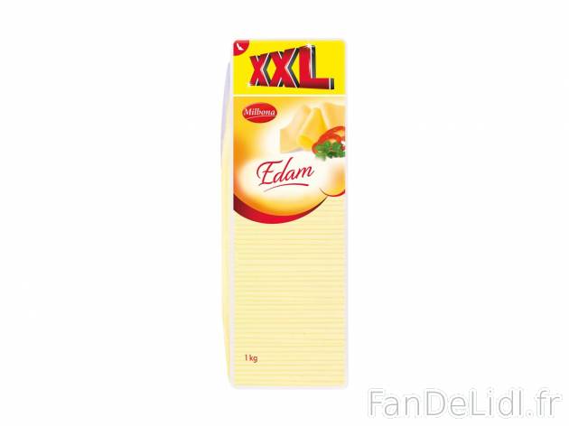Edam en tranches1 , prezzo 4.99 € per La barquette de 1 kg 
- 23 % de Mat. Gr. ...