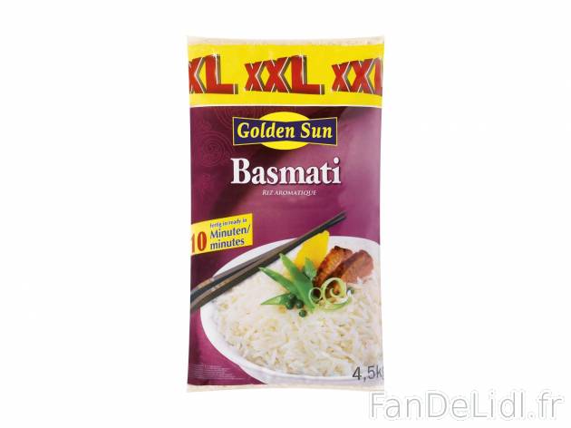 Riz basmati1 , prezzo 5.19 € per 4,5 kg 
-  Prix normal pour 1 kg : 1.29 €
