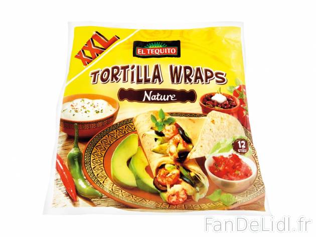 12 tortillas wraps nature1 , prezzo 1.49 € per 740 g 
-  Ø 25 cm