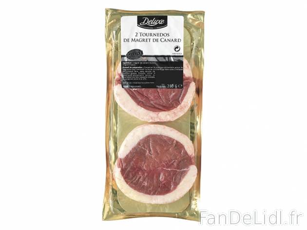 2 magrets de canard façon tournedos , prezzo 5.59 € per 280 g, 1 kg = 19,96 € EUR.