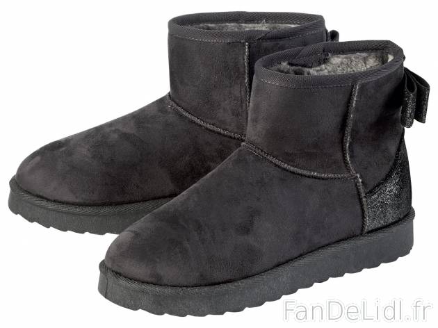 Bottines femme , le prix 12.99 € 
- Ex. dessus/doublure/semelle de propreté ...