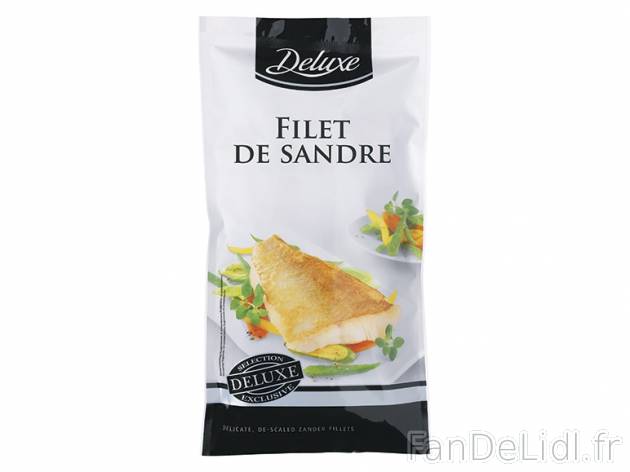 Filet de sandre , prezzo 6.49 € per 450 g, 1 kg = 14,42 € EUR.  
-      Avec peau