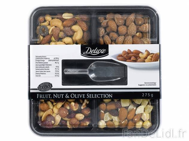 Plateau de fruits secs mélangés et fruits séchés , prezzo 3.69 € per 275 g, ...