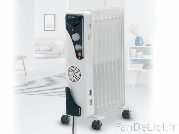 Radiateur à bain d’huile , le prix 44.99 € 
- 2 400 W
- Fonction soufflerie ...