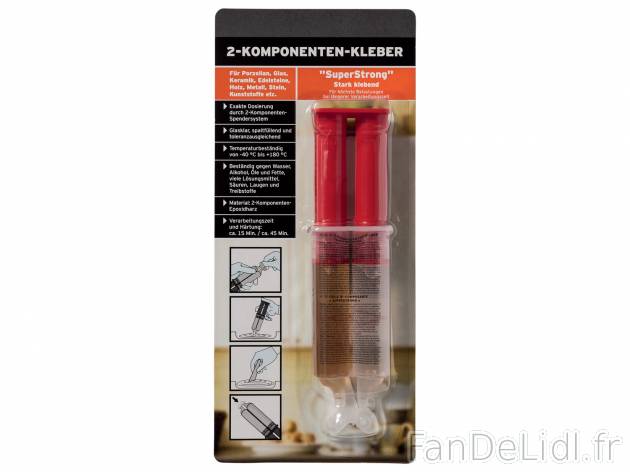Colle époxy bi-composant , le prix 2.49 € 
- Dosage exact grâce à un système ...