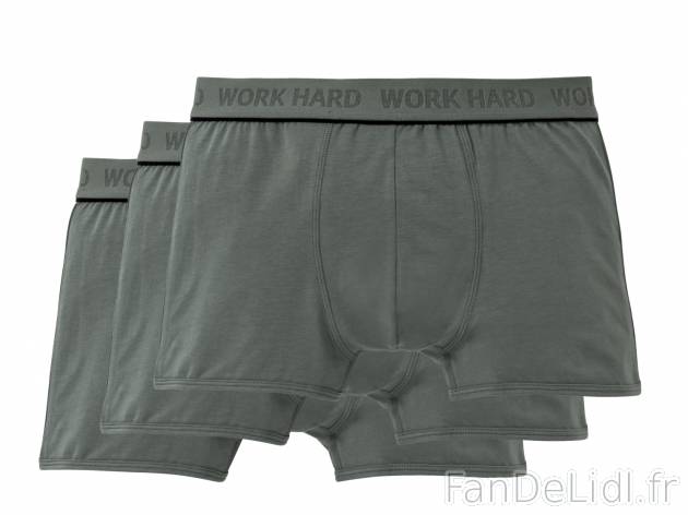 Boxers , le prix 6.99 € 
- Ex. 95 % coton et 5 % élasthanne (LYCRA®).
- Lot ...