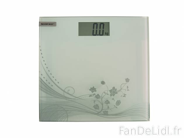 Pèse-personne électronique en verre , le prix 6.99 € 
- 180 kg max.
- Fonction ...